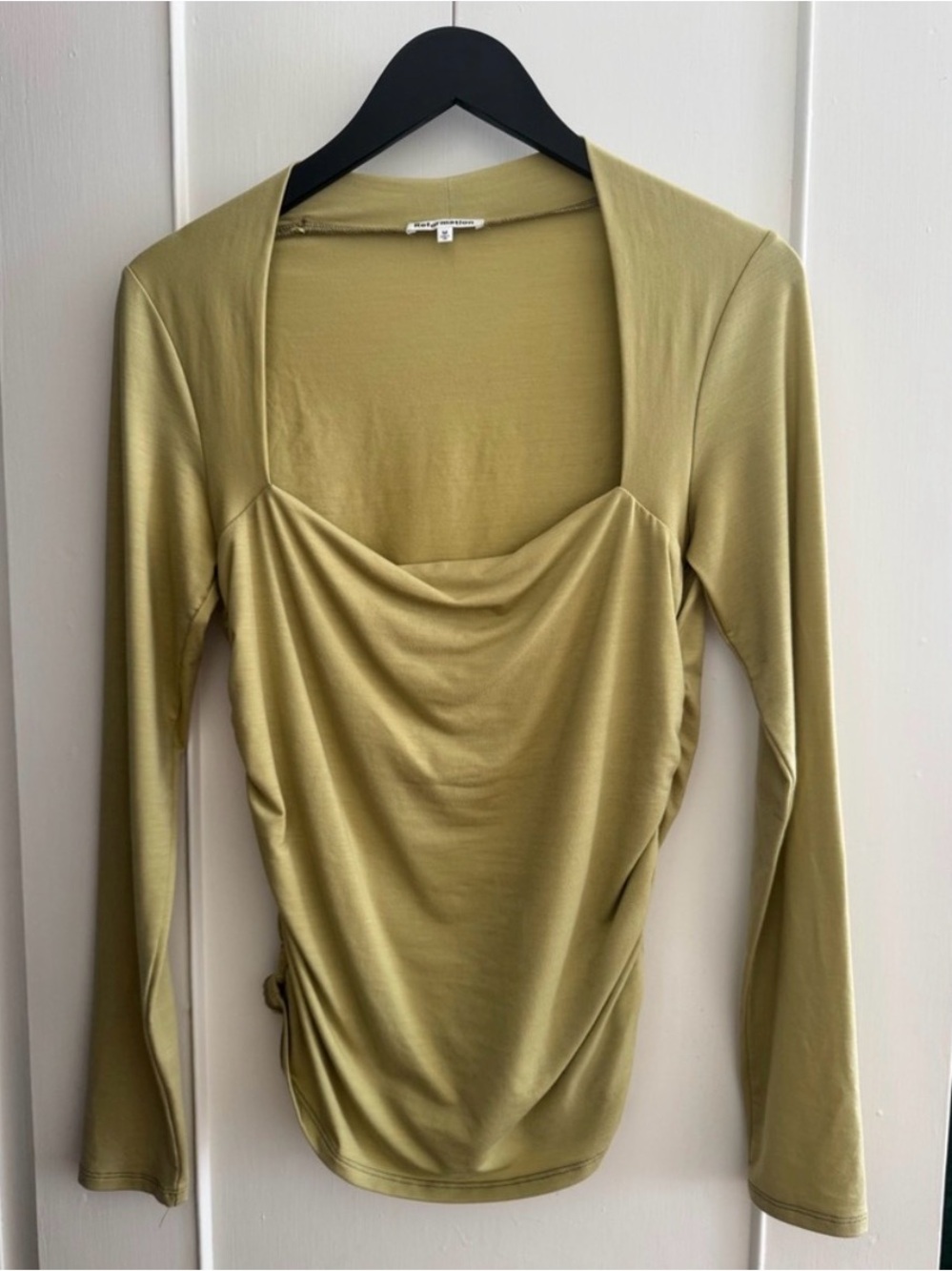 Reformation Laurel Knit Top Green